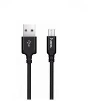 Кабель USB - микро USB HOCO X14 Times speed, 2.0м, круглый, 2A, ткань, в переплёте, цвет чёрный