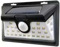 Настенный светильник, на солнечных батареях, с датчиком движения, 24 LED, черный