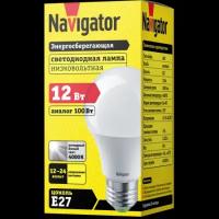 Светодиодная лампа Navigator 61 477 низковольтная 12/24 В, 12 Вт, груша Е27, дневной свет 4000К, 1 шт