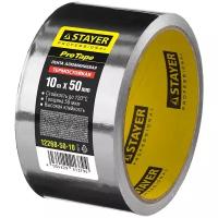 STAYER ProTape 50 мм х 10 м до 120 °С, Алюминиевая лента самоклеящаяся, PROFESSIONAL (12268-50-10)