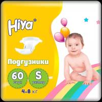 Подгузники HIYA размер S, 4-8 кг, 60 шт, детские, ультратонкие