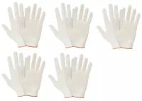 Перчатки рабочие ХБ премиум 5 пар (без ПВХ, 10 класс, 5-нитка), строительные/универсальные/хозяйственные