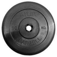 Диск MB Barbell ATLET обрезиненный черный d-31 10кг