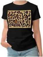 Женская футболка «леопардовые пятна шкуры узор коричневый»