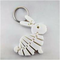 Экологичный брелок для ключей - белый кролик, символ 2023 года, новогодний подарок