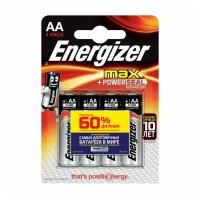 Батарейка Energizer MAX+Power seal LR6 AA BL4 Alkaline 1.5V, 4 шт в упаковке