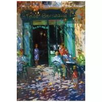 Репродукция на холсте Осенне кафе (Autumn cafe) Парселье Лоран 60см. x 88см