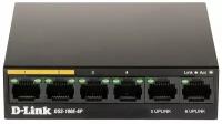 Коммутатор (switch) D-link DSS-100E-6P/A1A, 6x100Mb