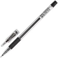 Ручка гелевая с грипом PENTEL (Япония), черная, корпус прозрачный, узел 0,5 мм, линия письма 0,25 мм, K405-AN