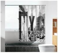 Шторка для ванной комнаты 180x180 из водонепроницаемой ткани Улицы Нью-Йорка MZ-108 Melodia Della Vita