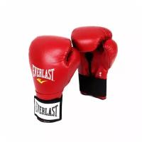 Боксерские перчатки Everlast тренировочные на липучке красные 10 унций