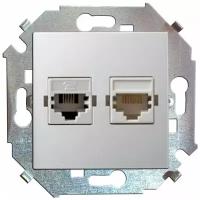 Simon Механизм розетки комп. СП Simon15 2мод. RJ45 + RJ45 бел. Simon 1591593-030