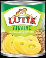 Консервированные ананасы Lutik кольцами в сиропе, жестяная банка