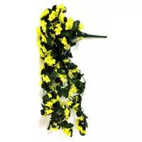 Искусственные Фиалки свисающие желтые / Искусственные цветы для декора/ декор для дома и сада