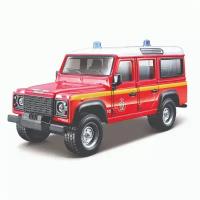 Bburago Коллекционная пожарная машинка Land Rover Defender 110, 1:50, красная