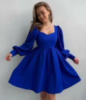 Платье женское SELEYA BETTER летнее синее короткое нарядное 48 размера