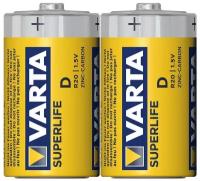 Батарейка Varta SUPERLIFE R20 D Shrink 2 Heavy Duty 1.5V (2020)