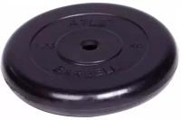 Диск обрезиненный черный Atlet Barbell d-26 1,25 кг