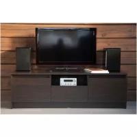 Длинная тумба для гостиной под телевизор с ящиками и полкой Hesby TV Stand 2 венге