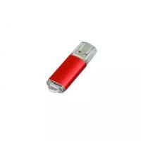 Металлическая флешка с прозрачным колпачком (32 Гб / GB USB 2.0 Красный/Red 018 Модель 120)