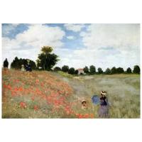 Репродукция на холсте Цветение маков (Poppies Blooming) Моне Клод 44см. x 30см