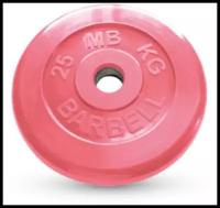 25 кг диск (блин) MB Barbell (красный) 50 мм