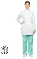 Блуза медицинская женская удлиненная м13-БЛ длинный рукав белая размер 48-50 рост 170-176, 830092