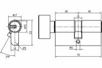 Цилиндровый механизм с вертушкой 60 мм Doorlock V 2200Z N Variant 30x30мм 5 ключей личинка для замка