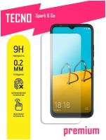 Защитное стекло для Tecno Spark 6 Go, Техно Спарк 6 Гоу на экран, гибридное (гибкое стекло), AKSPro