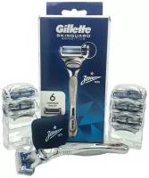 Подарочный набор GILLETTE Skinguard с чехлом для бритвы, в комплекте сменных кассет 6 шт