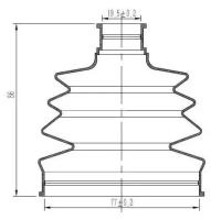 Пыльник шруса для а/м Honda Civic VI (95-) (наруж.компл: хомуты/смазка/крепеж) (CR) (FG 2314)