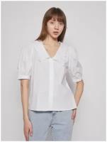 Блузка с акцентным воротничком, цвет Белый, размер XXS
