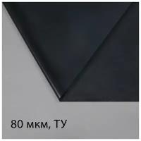 Плёнка полиэтиленовая, техническая, толщина 80 мкм, 3 × 100 м, рукав (1,5 м × 2), чёрная, 2 сорт, Эконом 50 %