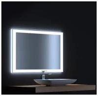 Настенное прямоугольное зеркало с контурной подсветкой, размером 600х700 мм
