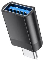 Адаптер-переходник Hoco UA17 Type-C - USB 3.0 черный, поддержка OTG функции и передачи данных, зарядка 2A / 4A