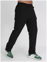 Утепленные спортивные брюки мужские черного цвета 21132Ch, 48