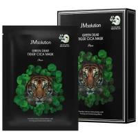 JMsolution Успокаивающая тканевая маска с центеллой Green Dear Tiger Cica Mask Pure, 10шт