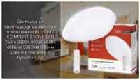 Светильник светодиодный люстра потолочная IN HOME COMFORT STONE LED 75Вт 3000К 4000К 6500K 6000Лм 530/530/105мм диммер таймер c пультом ДУ