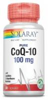 Коэнзим Q10 100мг с лецитином и ягодами боярышника, Solaray, 30 капсул, антиоксидант, для кожи, зрения, сердца, сосудов