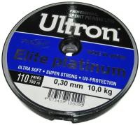 Монофильная леска для рыбалки ULTRON Elite Platinum 0,30 мм, 100 м, 10,0 кг, серебряная, 1 штука