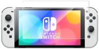 Защитное стекло на Nintendo Switch/Нинтендо Свитч (Гибрид-пленка+стекловолокно) на Экран приставки прозрачное, Brozo