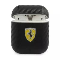 Чехол CG Mobile Ferrari PU Carbon effect with metal logo для AirPods 1&2, цвет Черный (FESA2CABK)