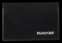 Обложка для паспорта глянцевая - Passport, чёрный