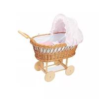 Petitcollin Wicker Doll Pram (Коляска Петитколлин для кукол до 40 см розовая)