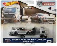 Hot Wheels Team Transport NISSAN SKYLINE GTR R34 NISMO & AERO LIFT Premium Коллекционная модель