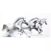 Luca-S Набор для вышивания Белые лошади, B495, белый, 21.5 х 21.5 см
