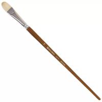 Кисть BRAUBERG Art Classic щетина, круглая, с длинной ручкой, №18, 1 шт., пакет, коричневый