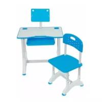 Набор детской мебели / Мебель для школы / Мебель для детей / Детский стол и стул / голубой