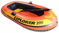 Лодка Explorer 200, 2 местная, 185 х 94 х 41 см, от 6 лет, до 95 кг, вёсла, насос, 58331NP INTEX