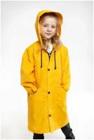 Плащ-дождевик желтый, непромокаемый, универсальный для мальчика и девочки, 38 размер, рост 134